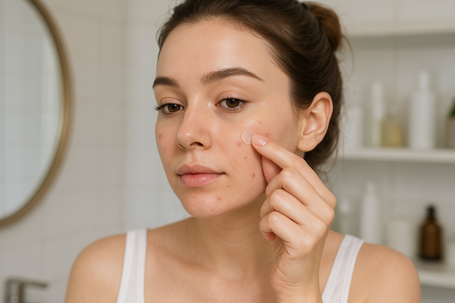 pimple patch using girl